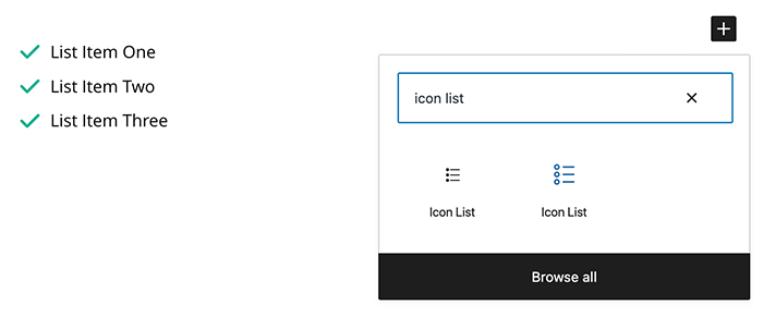 Blockons - Icon List block