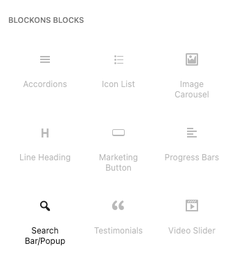 Blockons Blocks - Search Bar / Popup