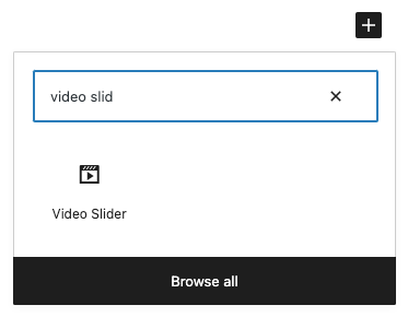Add the Video Slider block