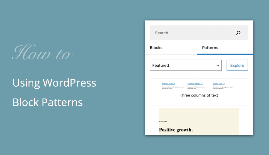 Using WordPress block patterns