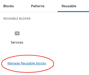 Manage Reusable Blocks