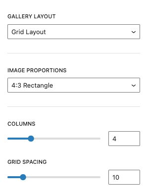 Editing the advanced image gallery block