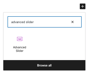 Blockons - Add the Advanced Slider block