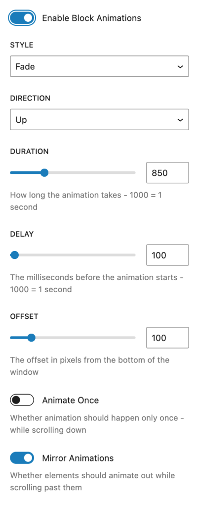 Blockons - Per block animation settings