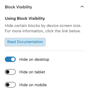 Blockons - Block Visibility Settings