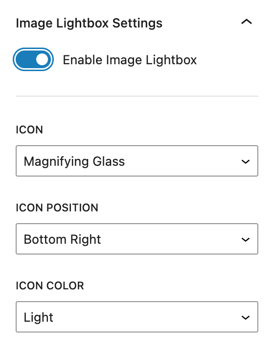 Blockons - Image Lightbox Settings