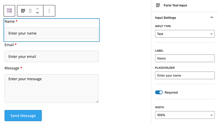 WordPress Gutenberg contact form block